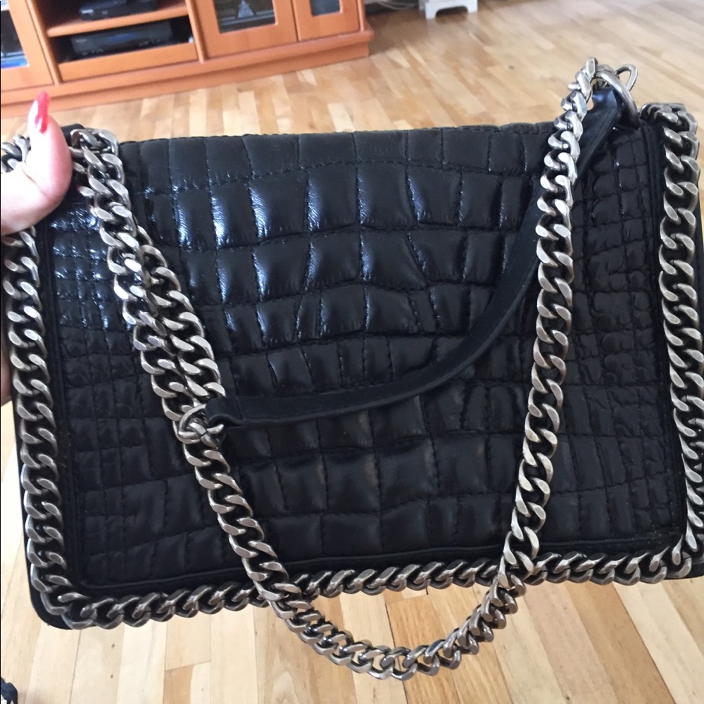 Zara croc real leather bag